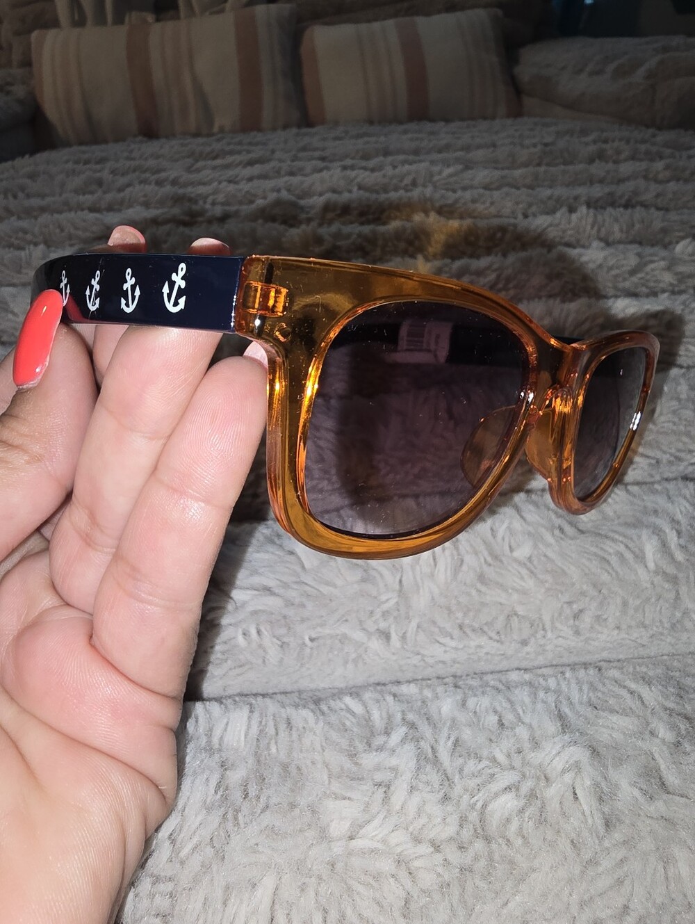 Gymboree Boys Sunglasses New 4 And Up Orange Blue Anchors